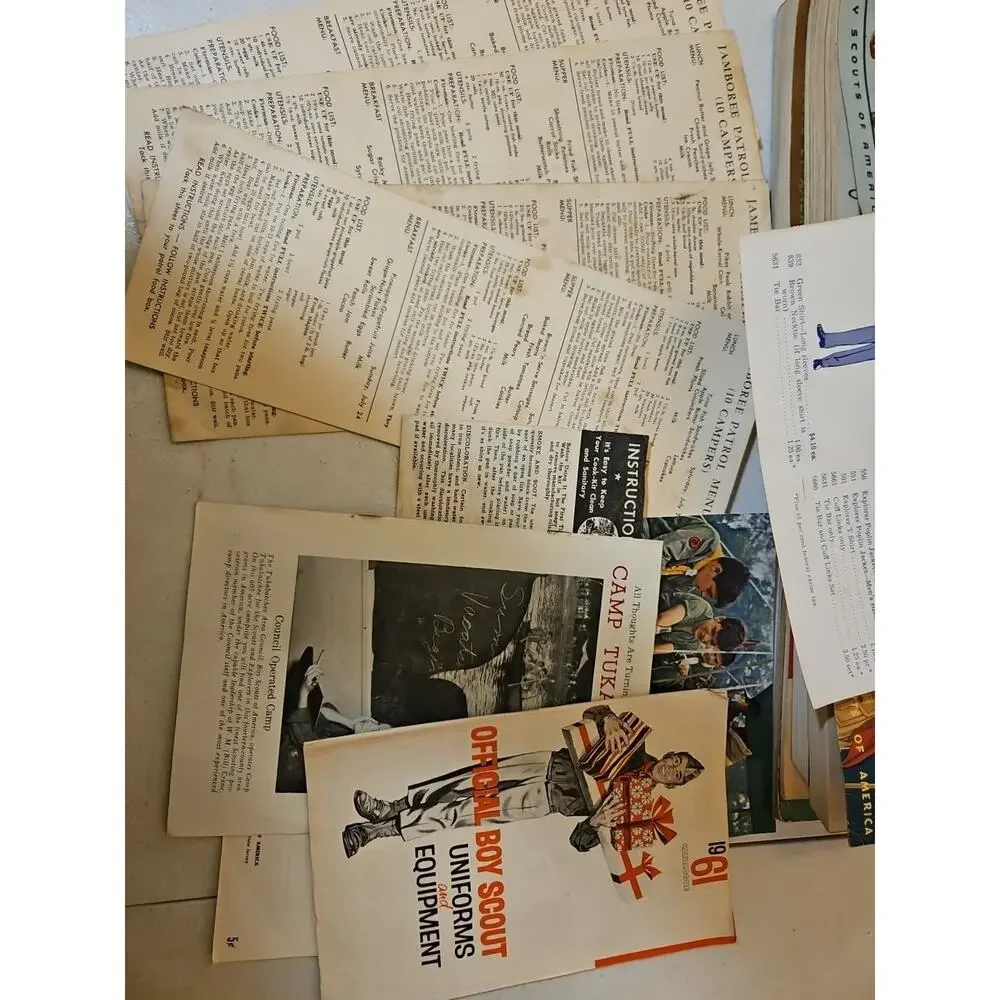 Vintage Boy Scout Book Bundle With Extra Collectible Paper Ephemera